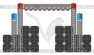 Фестиваль и концерт сценического оборудования - векторное графическое изображение
