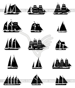 Sailing Ships Set - royalty-free vector clipart