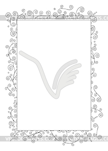 Floral Doodle Frame - vector clipart / vector image