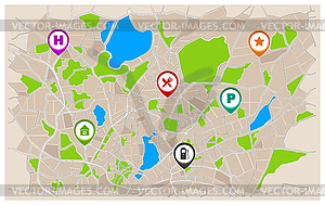 Generic Navigation Map - vector clip art