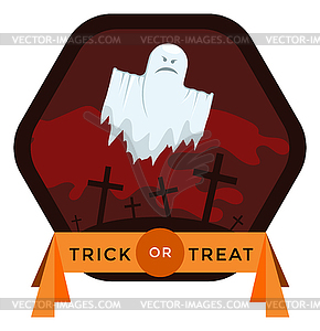 Halloween Badge or Label - color vector clipart