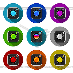 Colorful Camera Icons - vector image