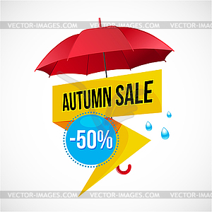 Autumn Sale Discount Logo or Emblem - vector image