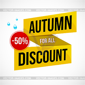 Autumn Sale Discount Logo or Emblem - vector image