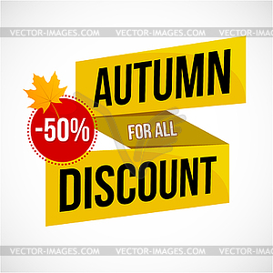 Autumn Sale Discount Logo or Emblem - vector image