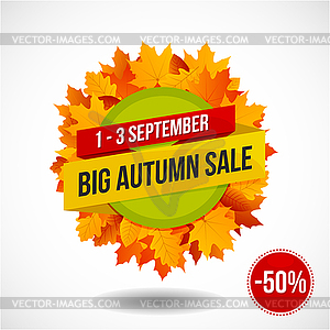 Autumn Sale Discount Logo or Emblem - vector clipart