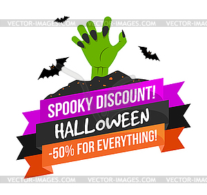 Halloween Sale Logo or Label - vector image