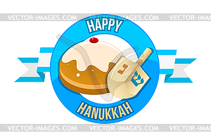 Happy Hanukkah Sale Emblem Design - vector image