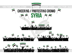 Cheering or Protesting Crowd Syria - vector clipart