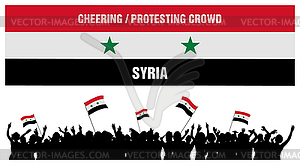 Cheering or Protesting Crowd Syria - vector clipart