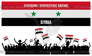 Cheering or Protesting Crowd Syria - vector image