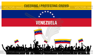 Cheering or Protesting Crowd Venezuela - royalty-free vector clipart