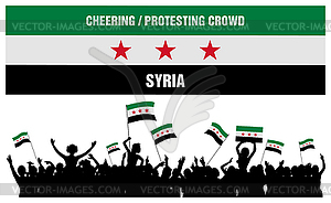 Cheering or Protesting Crowd Syria - vector clip art