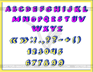 Drawn in pen letters of Roman alphabet - vector clipart