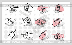 Pointers as hands - vector clip art