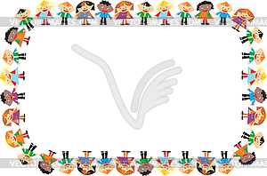  Children frame for text, depicting the dance - vector image