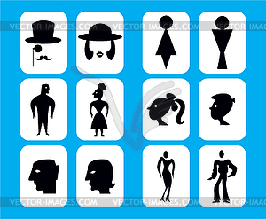  Symbols of male and female toilets - vector image