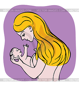  Mother and Child - vector image