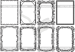 Декоративные рамки для оформления печатной страницы - векторная иллюстрация