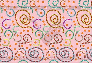 Abstract background with balls and spirals - vector clip art