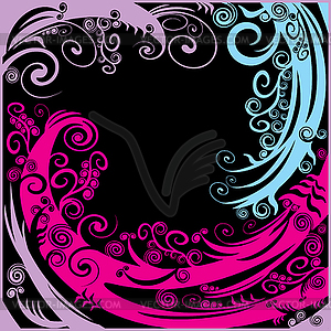 Colored frame with swirls - vector clip art