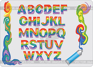 Буквы из перемешанных красок - векторный клипарт / векторное изображение