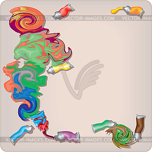 The artist's palette, paint smeared - vector image