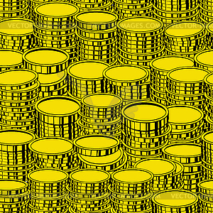  Columns of coins, seamless texture - vector image