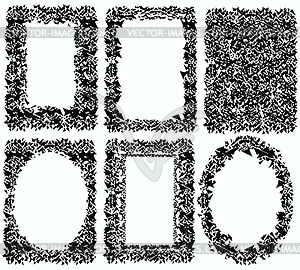 Black and white frame, made up of triangles - vector image