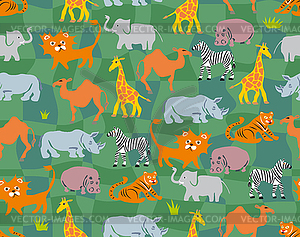 Texture with African animals - vector clipart