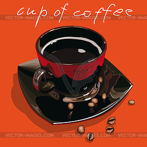 Чашка кофе - векторный рисунок