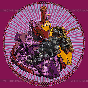 Decorative vignette, symbolizing wine and grapes - vector clip art