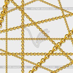 Gray background with gold chains - vector image