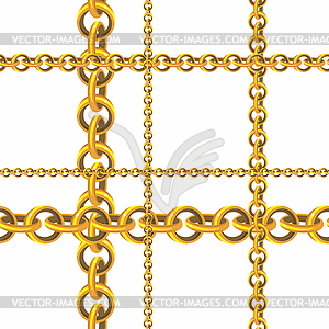 Seamless background with gold chains - royalty-free vector image