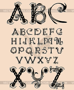 A set of letters of the Latin alphabet, which are - stock vector clipart