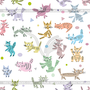 Seamless pattern for children s things with funny - vector image