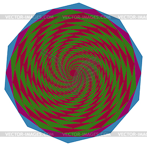 Geometric object of spiral motion elements green, - royalty-free vector clipart