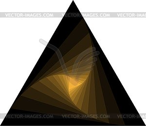 Geometric object of rotation triangle, filled with - vector clipart