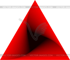 Geometric object of rotation triangle, filled with - vector image