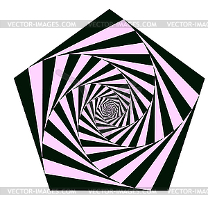 Geometric object of spiral motion elements pink - vector clip art