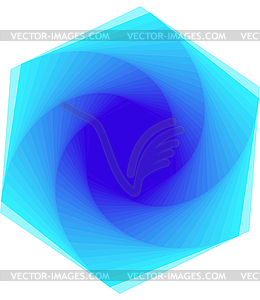 Геометрический объект спиральных элементов движения синего - векторное изображение клипарта