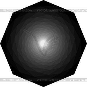 Geometric object of rotation octagon, filled with - vector image