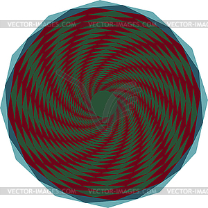 Geometric object of spiral motion elements red and - vector clipart