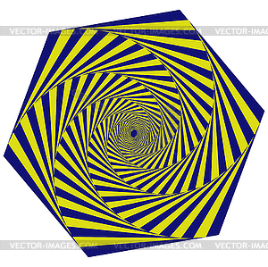 Geometric object of spiral motion elements blue - vector clip art