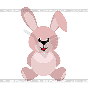 Hare, hand-drawn children`s toy, simple color image - vector clipart