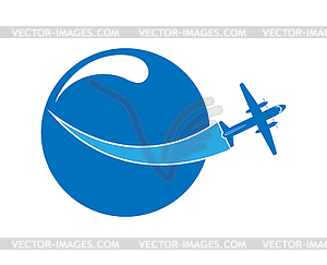 Логотип на тему авиации, путешествий и туризма - рисунок в векторном формате