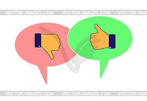 Negation and consent sign in speech cloud - vector clipart