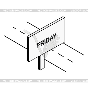 Roadside Billboard that says Friday - vector clip art