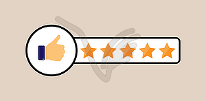 Five star positive rating symbol - vector clipart