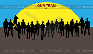 Business team and inscription our team join us - vector clip art